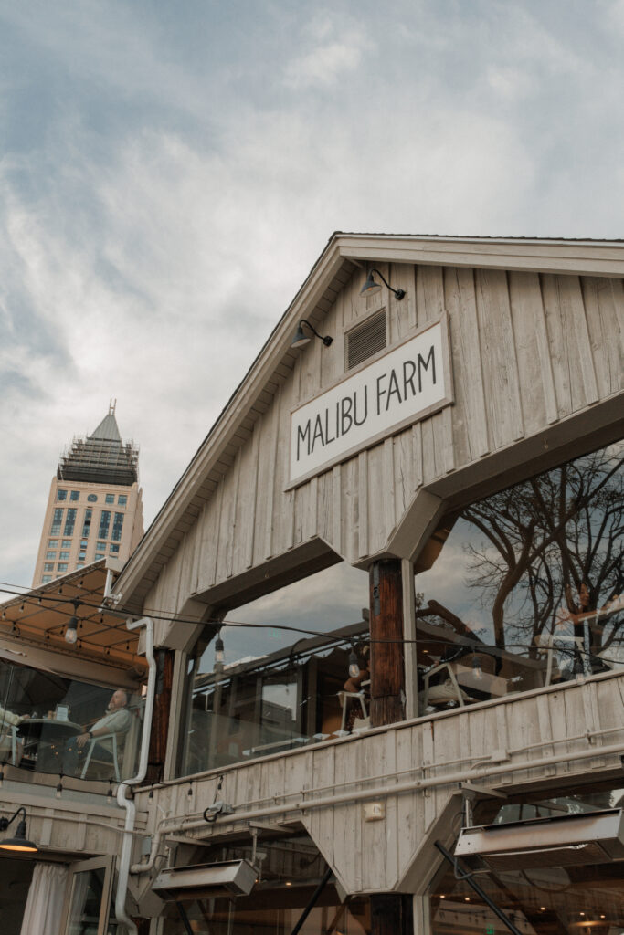 Exterior view of Malibu Farm San Diego waterfront wedding venue
